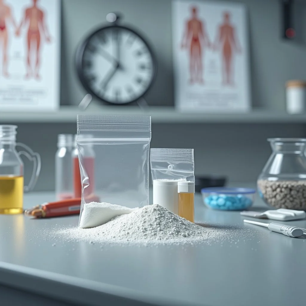 An image of PCP on a table illustrating how long PCP stays in your system