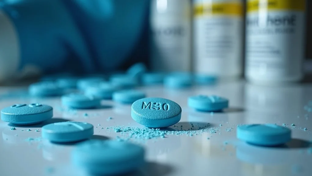 blue pills highlighting health effects and overdose risks