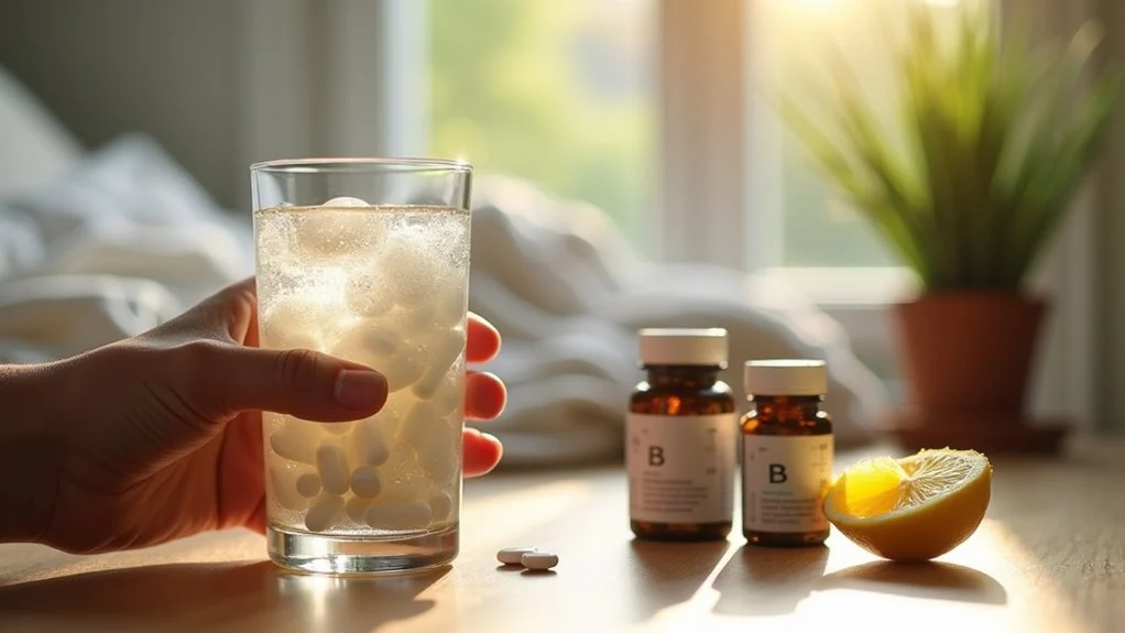 Magnesium and B vitamin supplements to support recovery and relieve hangxiety