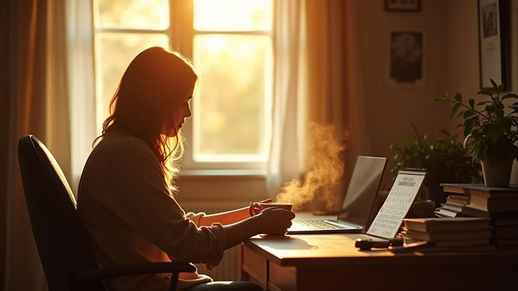 Woman on her laptop learning about the vape addiction recovery timeline