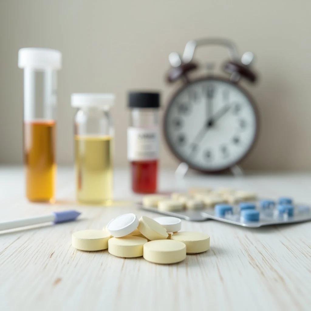 Klonopin tablets in close-up illustrating duration and effects in the body