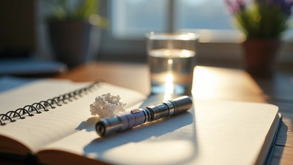 An e-cigarette on an open notebook illustrating ways to break a vaping addiction