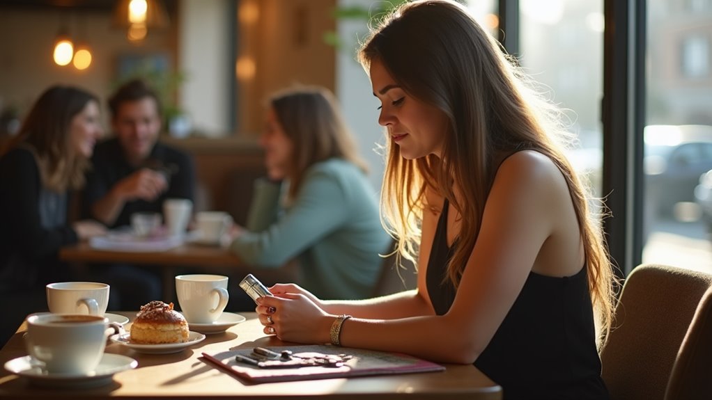 Woman at a cafe, representing socioeconomic barriers and cultural influences in vaping communities