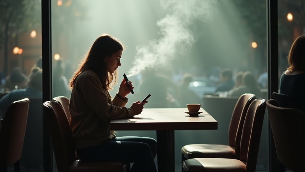 Person feeling isolated or stressed, illustrating how vaping addiction can impact relationships and social life
