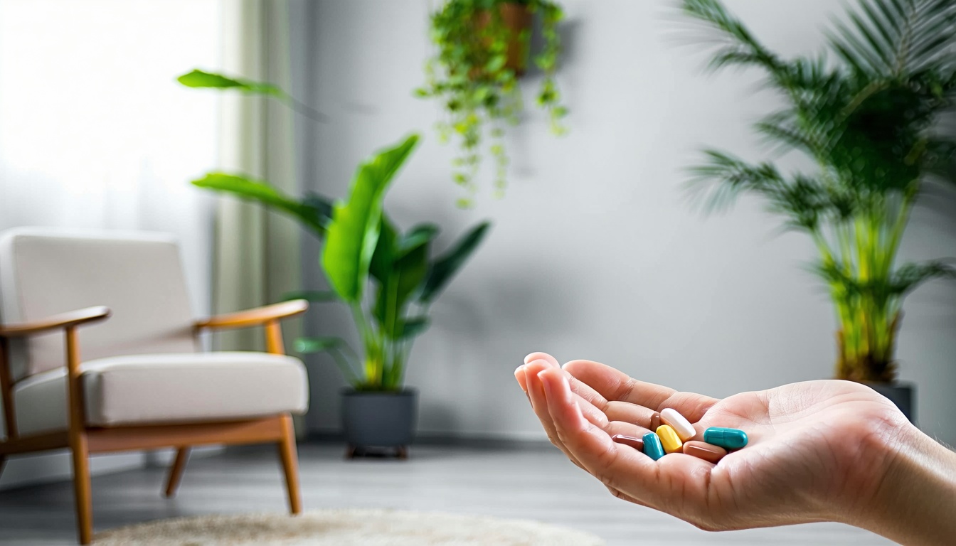 Hands holding multiple medications for an outpatient detox program with Alliant coverage