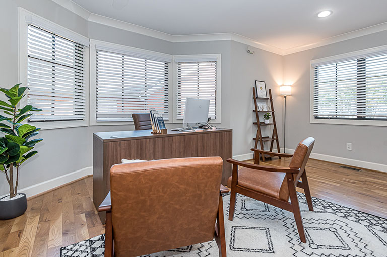 Another angle of the office space at Carolina Outpatient Detox, designed for comfort during detox treatments in North Carolina.